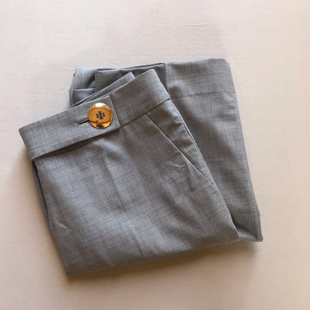 Tory Burch Gray Trouser Pants Mya Style Wide Leg